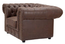 Poltrona Loft New 119x97x71 cm Legno e Metallo e Spugna e Tessuto Marrone