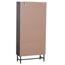 Libreria 4 Ripiani con Struttura in Acciaio Caffè Scuro 80x29.5x180 cm 