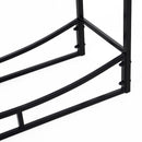Portalegna per Camino 84x33x76 cm con Accessori in Metallo Nero