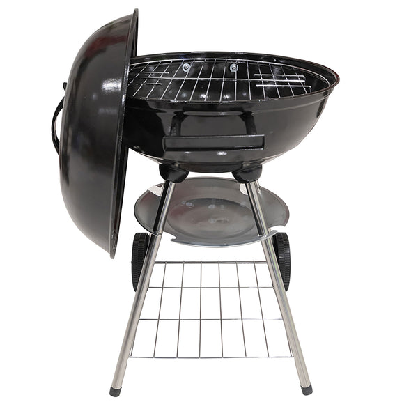 prezzo Barbecue a Carbone Carbonella 50x44,5x69 cm con Coperchio e Ruote Struttura in Acciaio Nero
