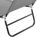 Sdraio da Giardino Pieghevole 188x56x28 cm con Schienale Regolabile Acciaio e Tessuto Oxford Grigio      