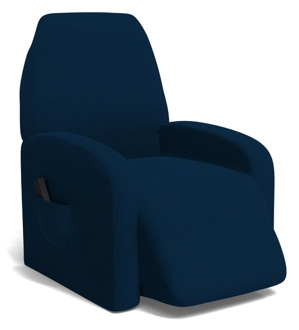 sconto Copripoltrona Reclinabile Elasticizzato Taglia Unica con Tasca Laterale Blu Scuro