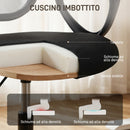 Sedia Ufficio Ergonomica Girevole in Rete Traspirante con Anello Poggiapiedi e Altezza Regolabile Nero      