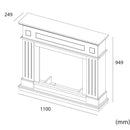 Cornice da Pavimento per Inserto Camino Elettrico 110x94,9x24,9 cm in MDF Sined Pienza Grigio