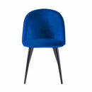 Set 4 Sedie Imbottite 49x52x79 cm in Velluto Blu e Nero