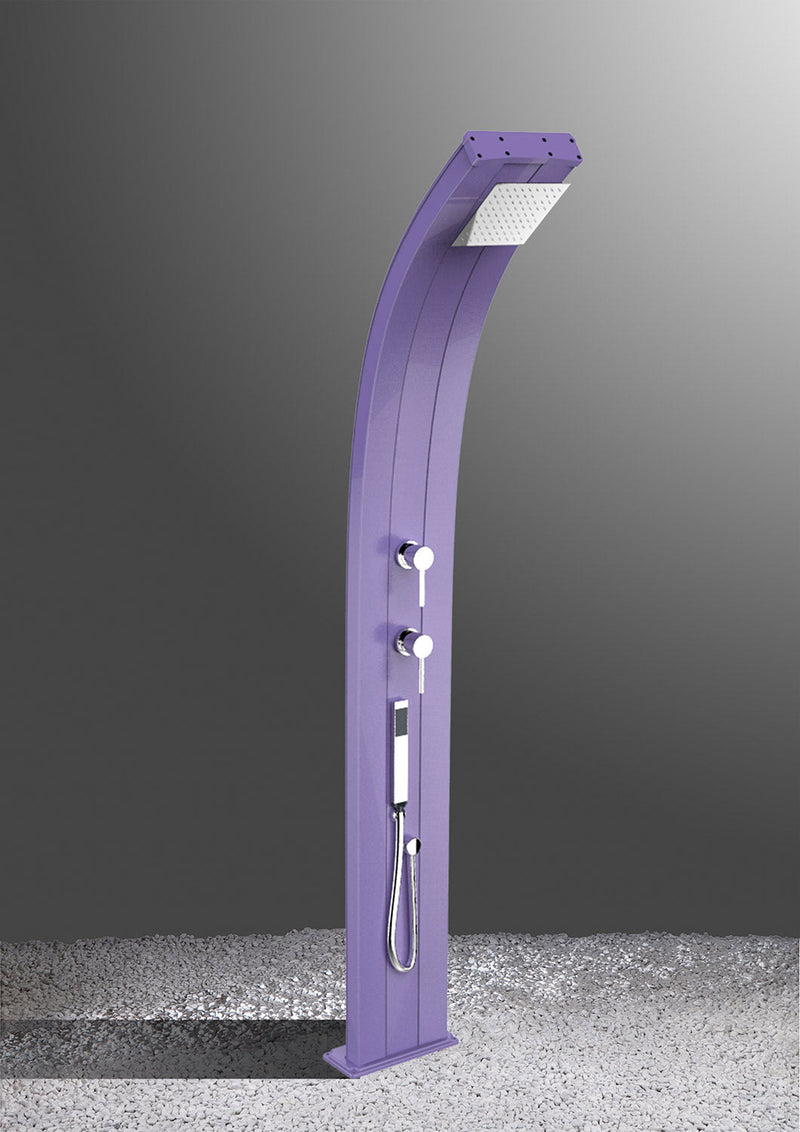 Doccia da Esterno Giardino Miscelatore e Doccetta Mobile Arkema Dada Fascia Inox Arancio