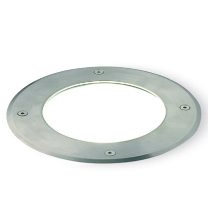 sconto Faro Calpestabile da Incasso Tondo a Pavimento Colore Acciaio da Esterno Line Route Livos