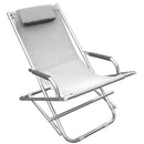 Poltrona Sdraio in Alluminio Tessuto Texilene Bianco Mare Spiaggia Piscina