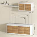 Parete Attrezzata Mobile TV fino a 50"" e Pensile 120x41x43,3 cm Bianco e color Legno  