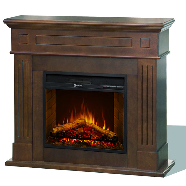 Camino Elettrico da Terra 110x36x100 cm Cambridge In Legno Noce prezzo