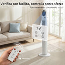 Ventilatore a Torre 31x31x111 cm Oscillante a 70° 4 Modalità 3 VelocitàTimer 24 Ore in PP e ABS Bianco      