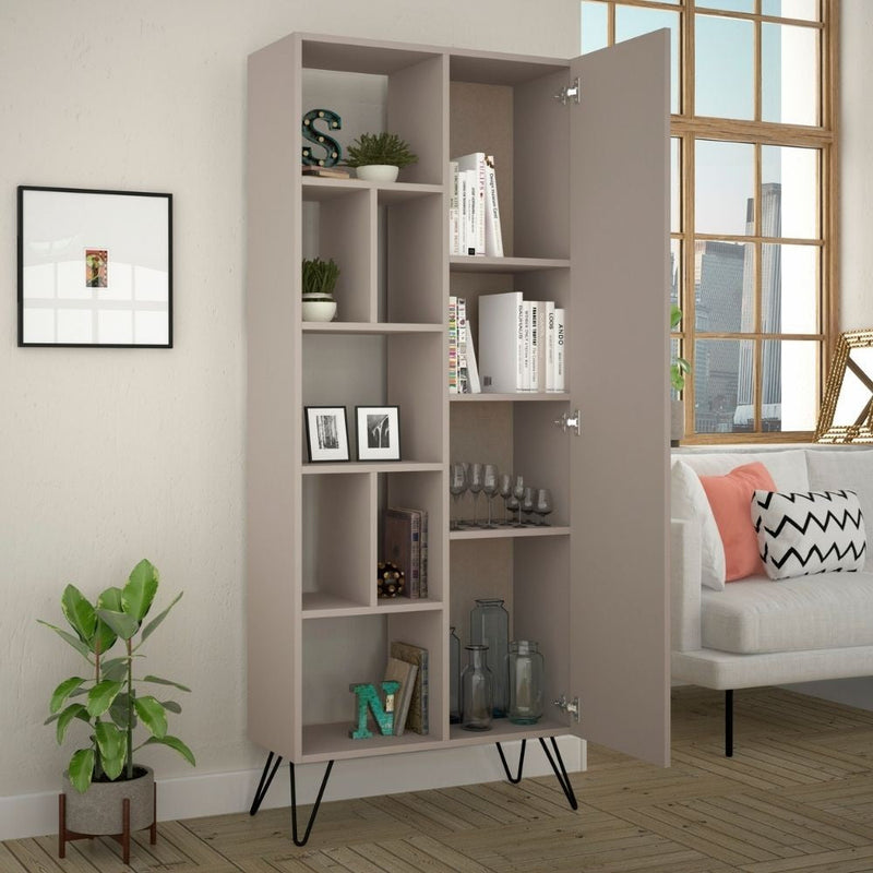 Libreria Jedda 80,6x191 cm tortora con anta  