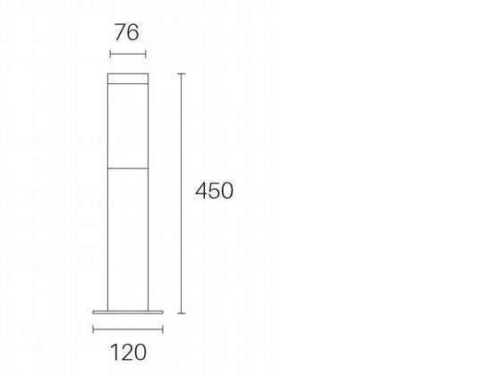 Lampada Palo Basso da Giardino E27 40W in Acciaio Inox Sovil 