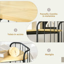 Carrello da Cucina 79x38x95 cm con Ruote in Truciolato e Acciaio
