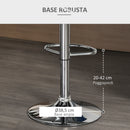 Set 2 Sgabelli da Cucina da Bar Girevoli con Altezza Regolabile in Tessuto Grigio   