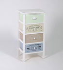 Cassettiera 4 Cassetti in Legno Massello 38x28x72 cm Fumer Allegra Bianca