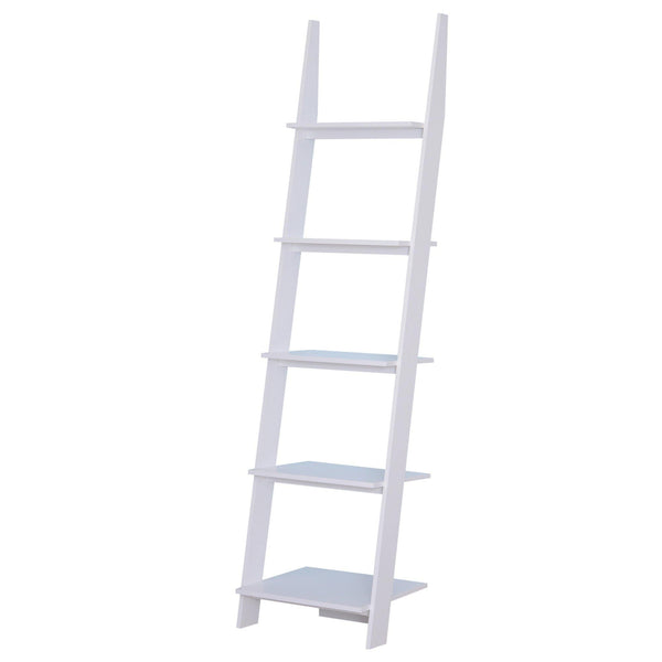 sconto Libreria 5 Ripiani Aperti Design Moderno in Legno Bianco 50x40x195 cm