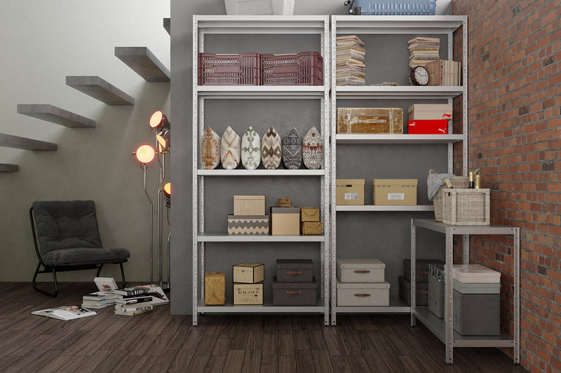 Scaffale in Metallo 5 Ripiani 120x40x195 cm Maciste Zincato