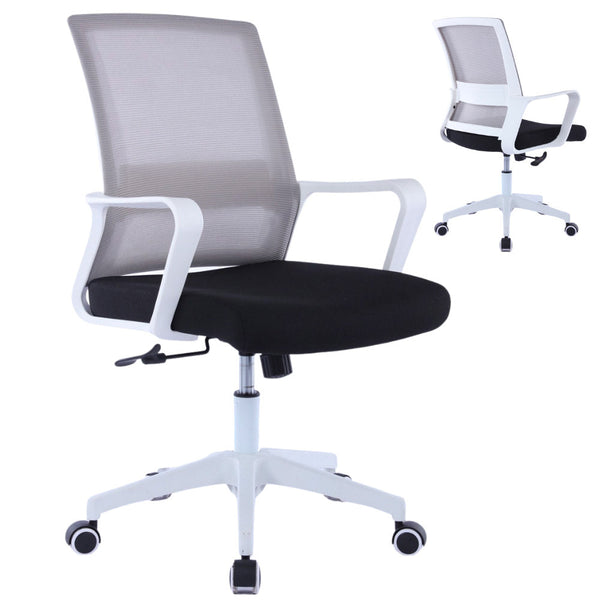 Sedia Operativa da Ufficio 45x51x94/100h cm Ergonomica con Supporto Lombare Bianca prezzo