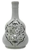 Vaso Carving Bianco 21,5x14x35,5 cm Porcellana Azzurro