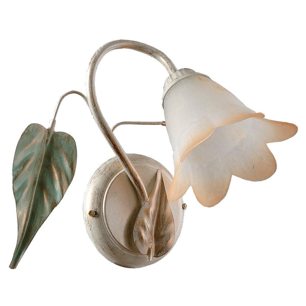 Applique 1xE14 Montatura Anticata Vetro Bianco Sfumato Ambra E-Energy Giulia sconto