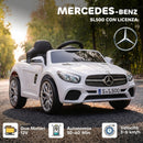Auto Elettrica per Bambini Licenza Mercedes-Benz 12 V 103x63x44 cm con Telecomando e Sospensioni su 4 Ruote in PP Bianca      