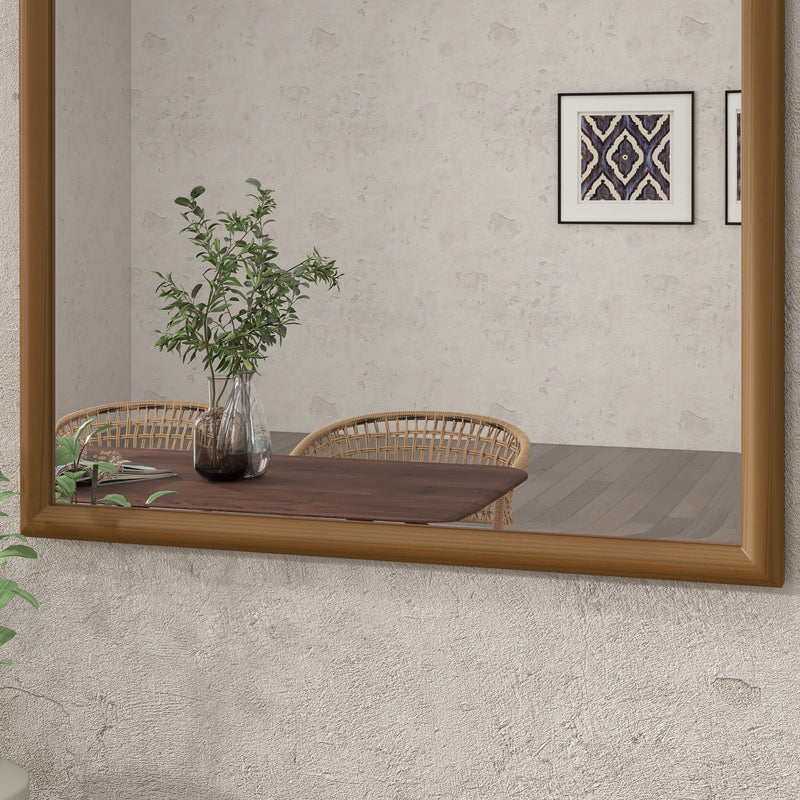 Specchio Da Parete Ad Arco 61x117 Cm – Cornice In Legno Rustico Con Dettagli In Metallo, Stile Fattoria Moderno