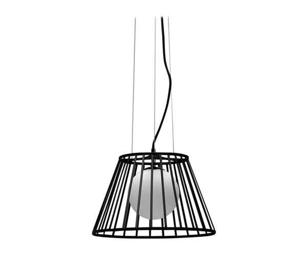 acquista Lampada a Sospensione Ø20/35xH120 cm in Metallo Cage Nero