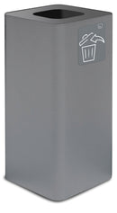 Pattumiera Per Raccolta Rifiuti 38x38xh80 cm In Acciaio Verniciato con Pittogramma Magnetico Grigio