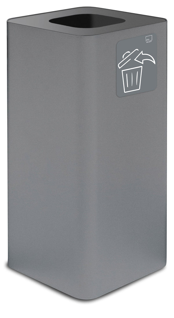 Pattumiera Per Raccolta Rifiuti 38x38xh80 cm In Acciaio Verniciato con Pittogramma Magnetico Grigio prezzo