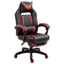 Sedia da Gaming con Rotelle in Similpelle Rosso e Nero 