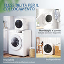 Mini Asciugatrice Portatile 48x44x57 cm Capacità 4 kg Display LED 800W Carica Frontale Timer in ABS e Acciaio Bianco      