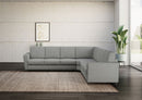 Divano Angolare 7 Posti 288x288x85 cm Yasel in Tessuto Grigio