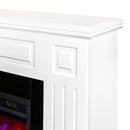 Camino Elettrico da Pavimento 85x110x27 cm Effetto Fiamma 1500W Tiffany & Mars Bianco