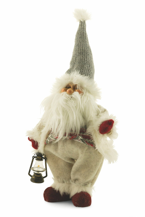 Pupazzo Babbo Natale in Tessuto Abito Bianco H60 cm Soriani online