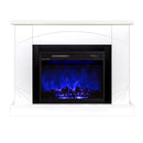 Camino Elettrico da Pavimento 85x110x27 cm Effetto Fiamma 1500W Madeira & Lorance Noce