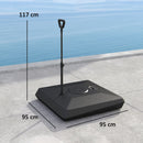 Base per Ombrellone a Sbalzo 95x95x117 cm Riempibile con Acqua o Sabbia in HDPE Nero  