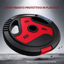 Dischi Palestra Set 4 con Maniglie 20 kg e Foro 2,5 cm in PP e Cemento      