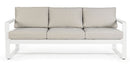 Divano da Giardino 3 Posti 194x78x84h cm in Alluminio e PP Merrigan Bianco 