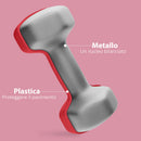 Set 2 Manubri Palestra 4 kg Pesi esagonali per Allenamento Rosso