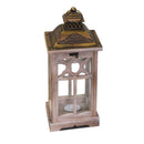 Set 3 Lanterne in Legno in Metallo naturale quadro