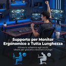 Scrivania da Gaming Angolare 128x128x88 cm con Supporto Monitor Gancio Cuffie e Portabicchieri Nero      