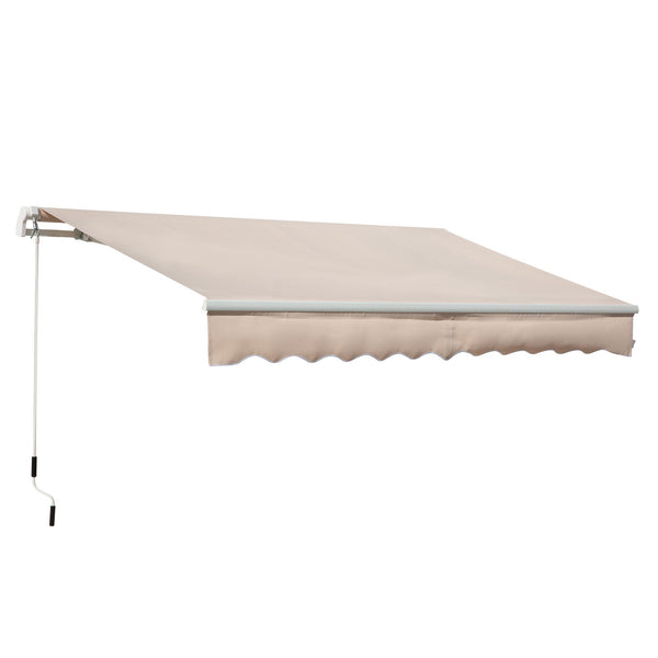 sconto Tenda da Sole per Esterno a Bracci Avvolgibile 295x200 cm con Apertura a Manovella Beige