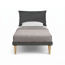 Letto Singolo con Rete Rivestita Microfibra Grigio Tessis Testata Soft Varie Misure