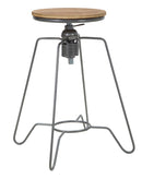 Sgabello Heintreck Ø39x55-70 cm Legno di Abete e in Ferro Grigio e Marrone