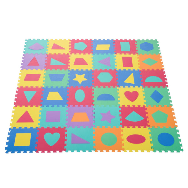 Tappeto Puzzle con Forme Geometriche 36 Tessere 31x31 cm Colorato prezzo