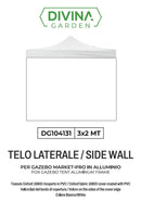 Telo Laterale 3x2 m Ricambio Per Gazebo Richiudibile Telo Oxford Impermeabile Bianco      