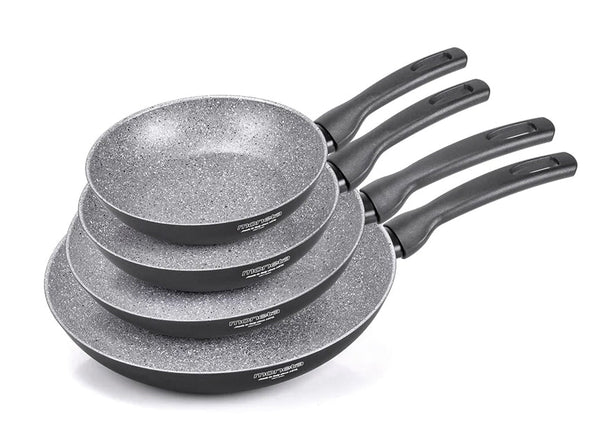 Set 4 Padelle Ø18-22-24-28 cm Antiaderente Induzione in Alluminio Effetto Pietra Moneta Insieme sconto