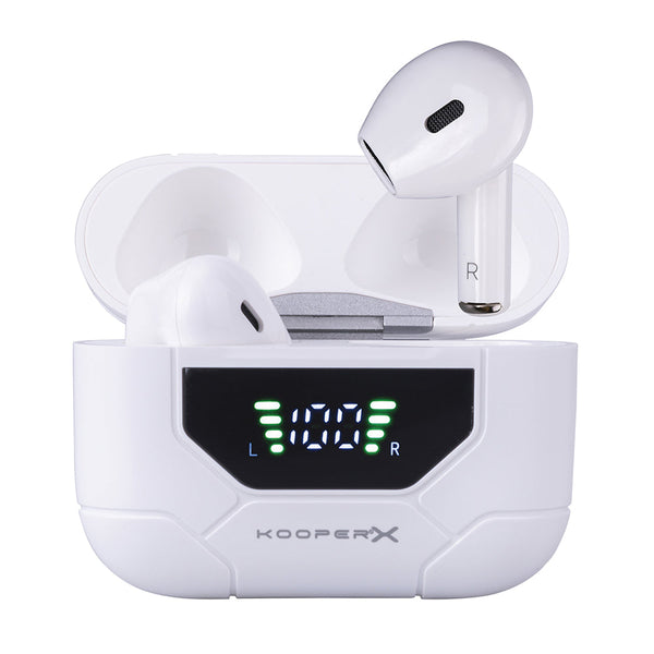 Cuffie Auricolari Wireless con Custodia per Ricarica Kooper Bianco sconto