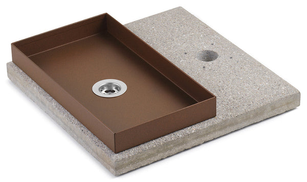 Base con Vaschetta per Fontane con Ghiera Piccola 40x40x5 cm in Cemento Belfer 42/BSE/6 Ruggine sconto